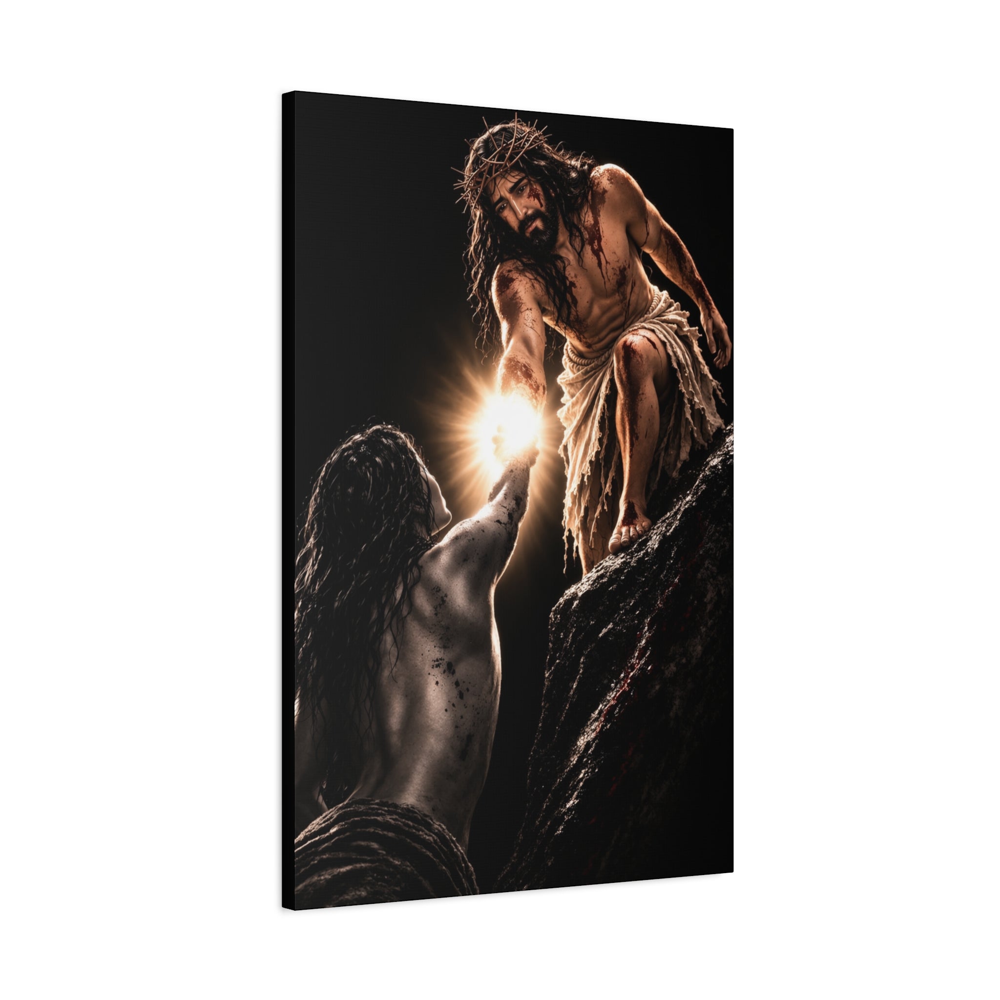 JESUS LIFTING A WOMEN UP - CANVAS POSTER
