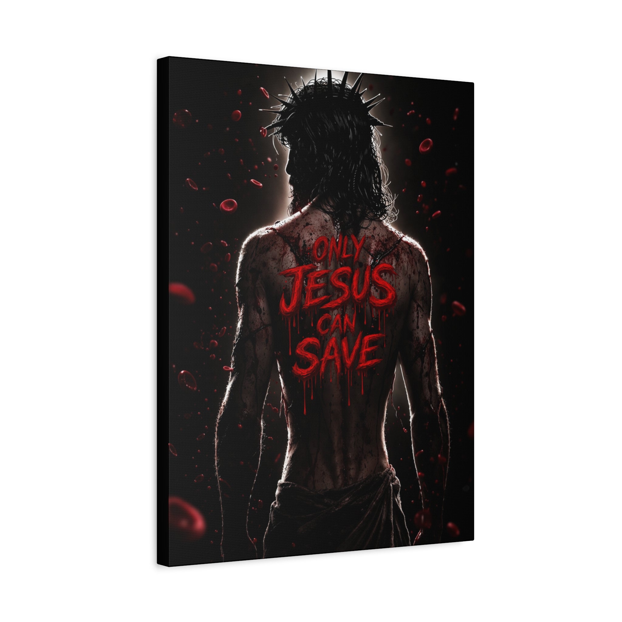 ONLY JESUS CAN SAVE BLOOD ART CANVAS POSTER