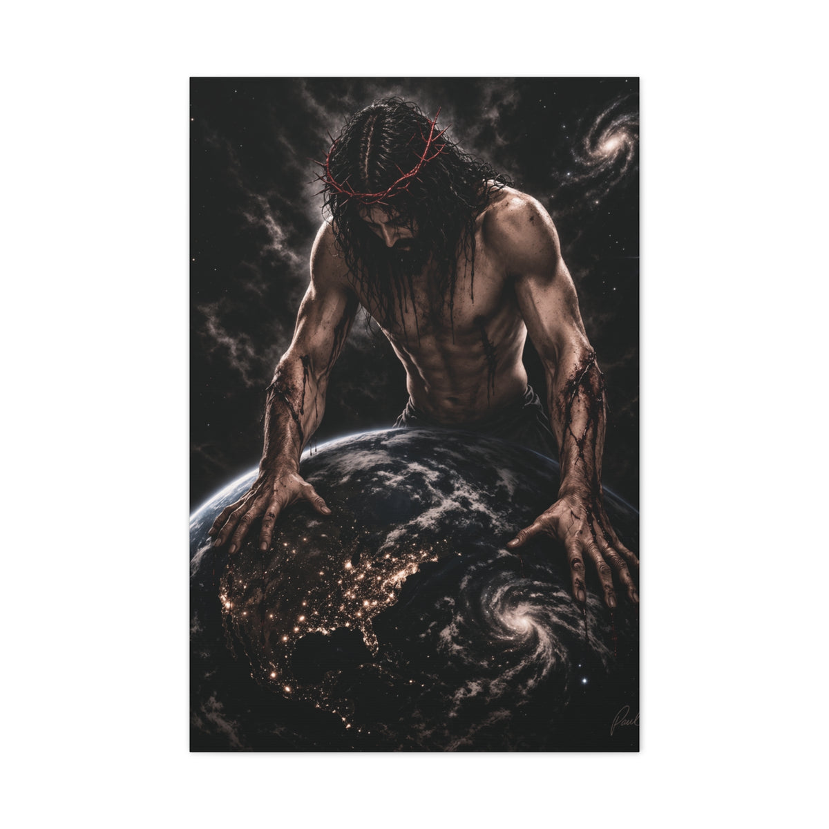 JESUS HEALING THE WORLD CANVAS POSTER
