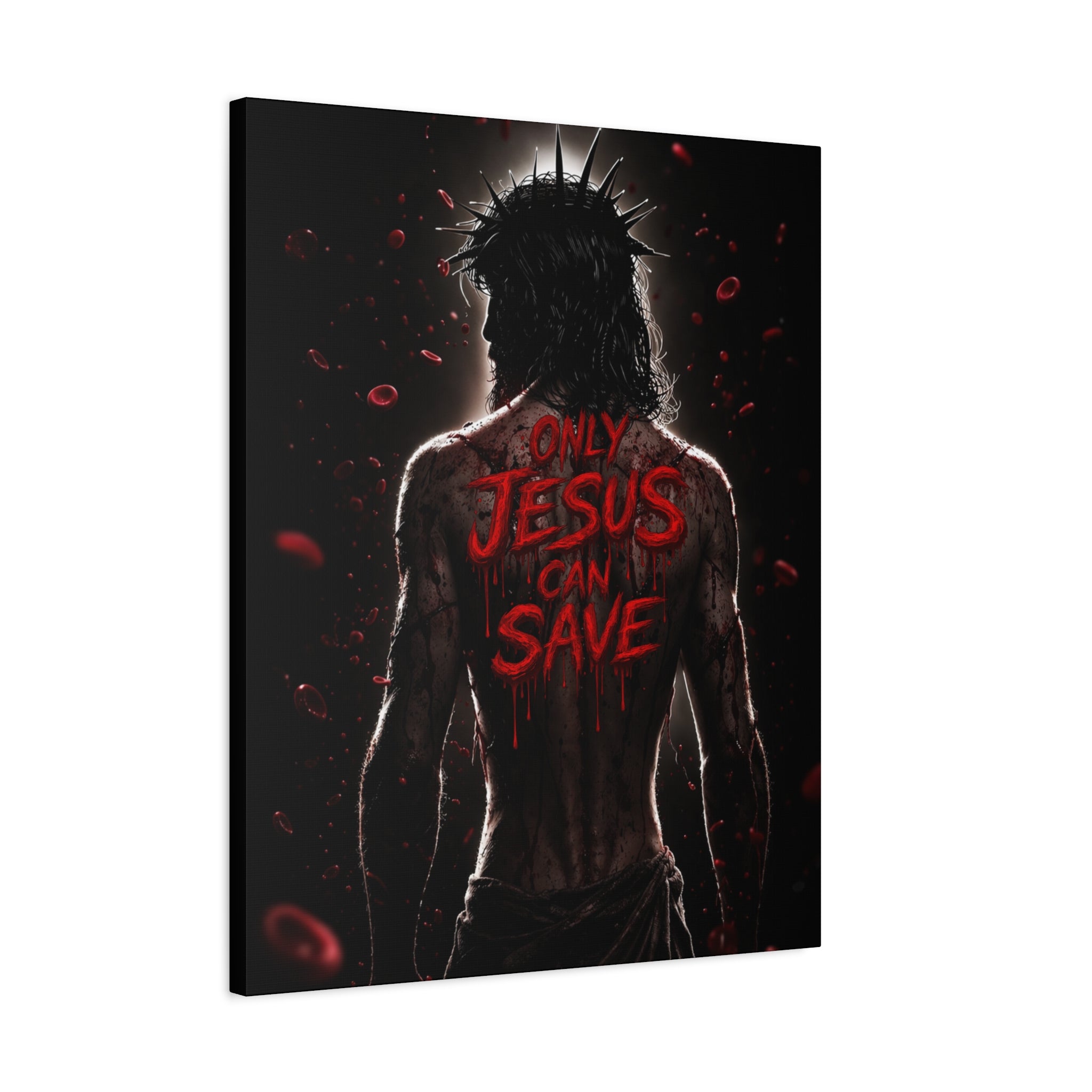 ONLY JESUS CAN SAVE BLOOD ART CANVAS POSTER