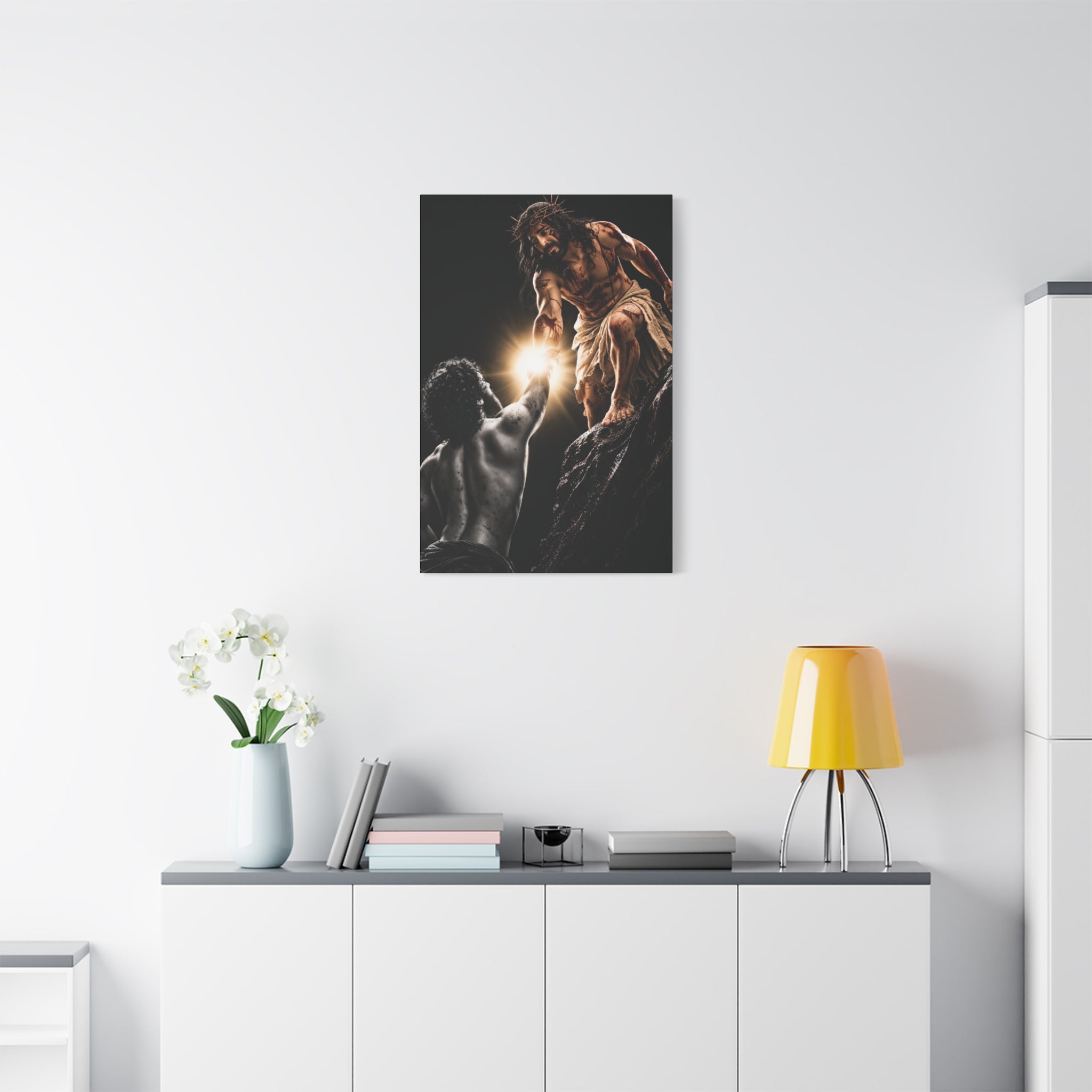 JESUS LIFTING UP MAN - CANVAS POSTER