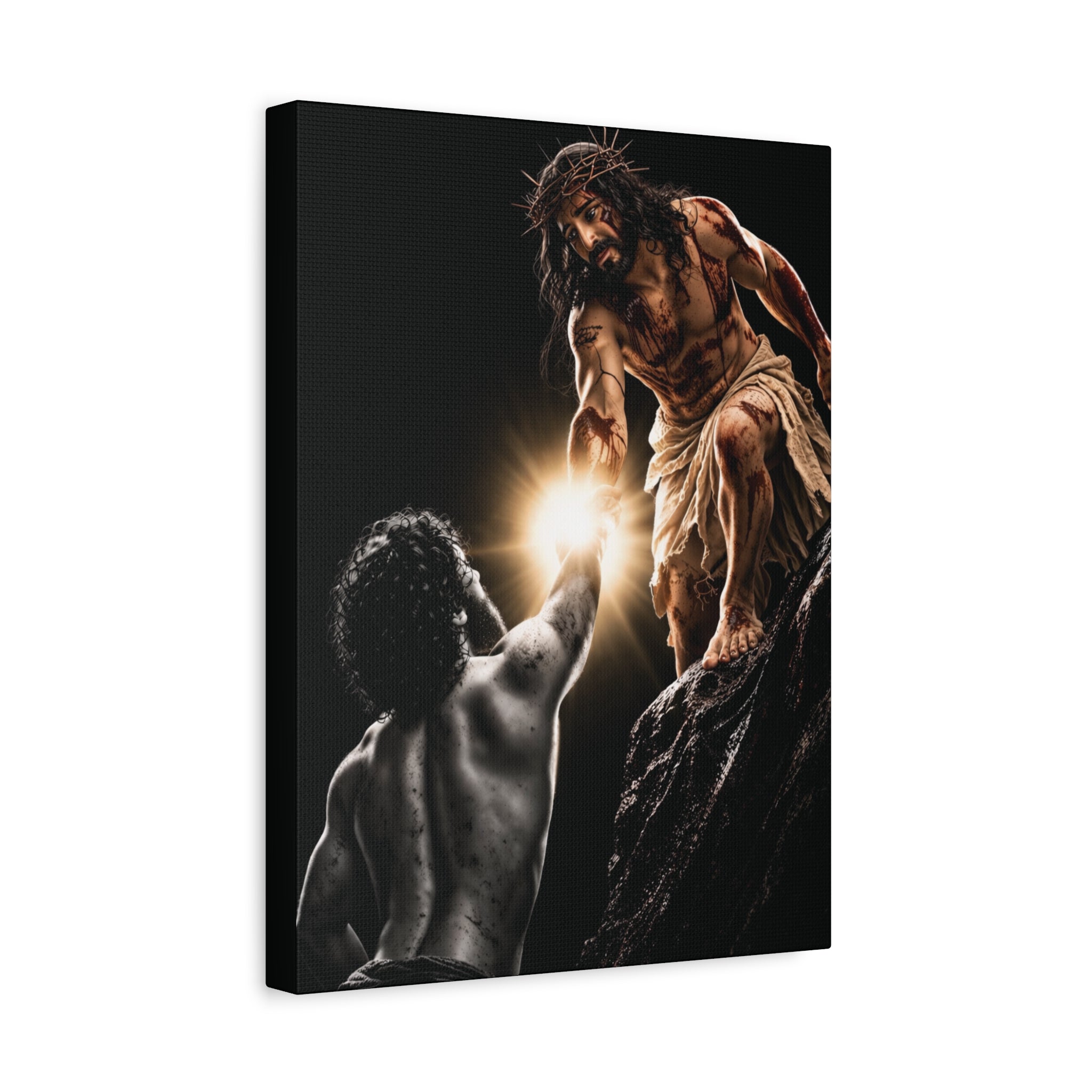 JESUS LIFTING UP MAN - CANVAS POSTER