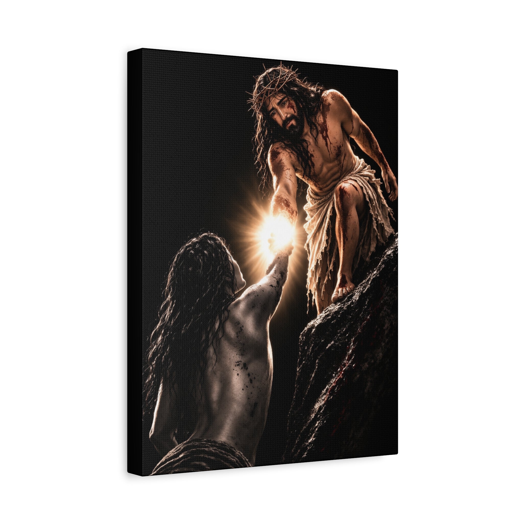 JESUS LIFTING A WOMEN UP - CANVAS POSTER