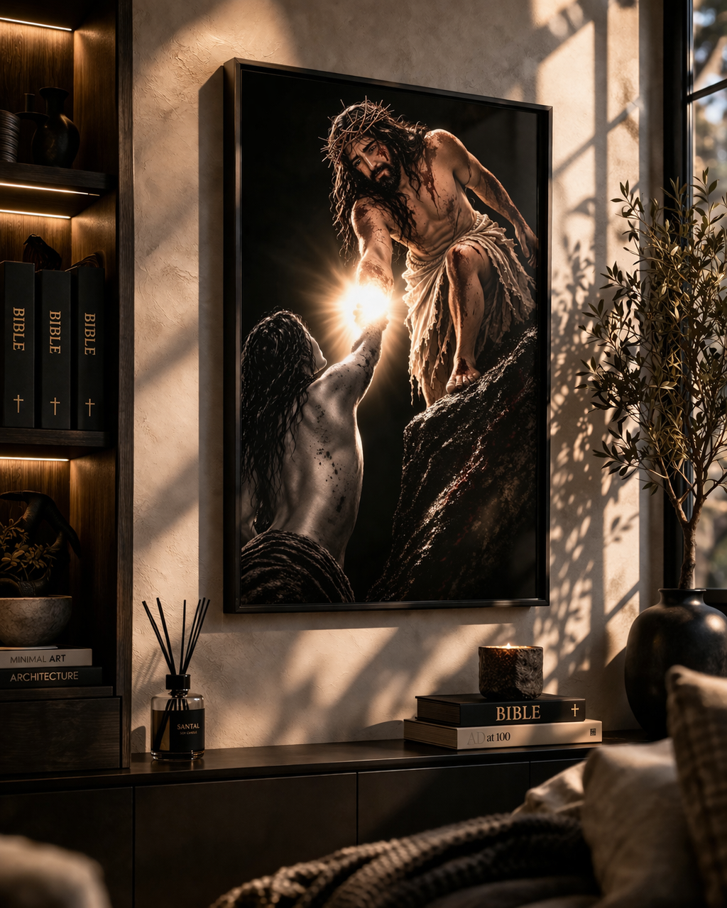 JESUS LIFTING A WOMEN UP - CANVAS POSTER