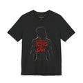 BLACK AND GRAY WITH RED JESUS SAVES - TEE